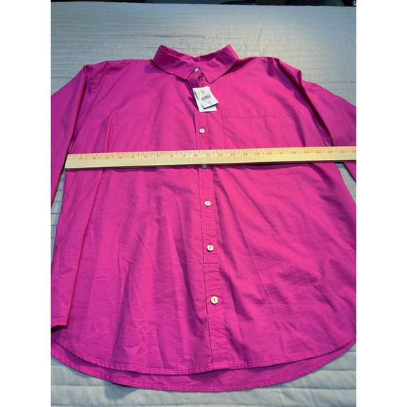 J Jill Pink Button Front Long Sleeve Pocket Shirt Women's Size Petite Med NWTags - Picture 5 of 10